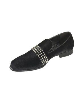 After Midnight 6787 Black Silver Smoking Loafers